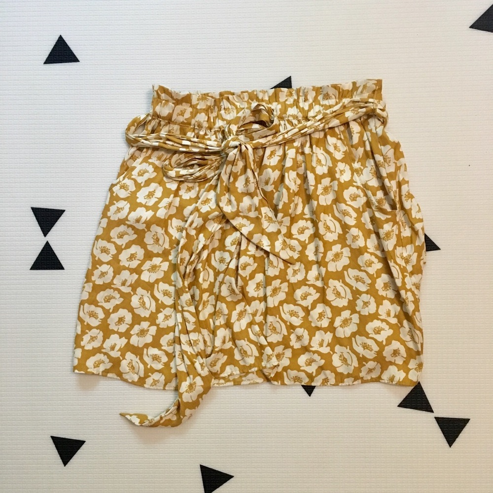 Yellow floral skirt